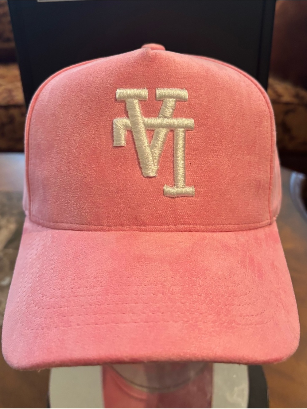 Los Angeles Dodgers All Pink Suede SnapBack Hat With Inverted LA Logo